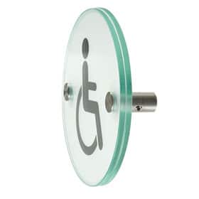 Orbis / Signalétique Handicapés Diam 12 cm en verre