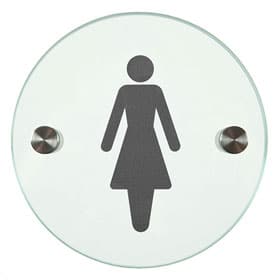Orbis / Signalétique Femmes Diam 12 cm en verre