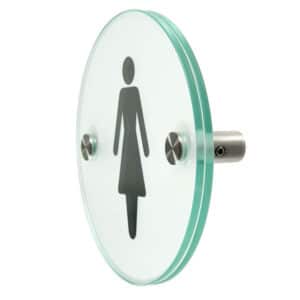 Orbis / Signalétique Femmes Diam 12 cm en verre