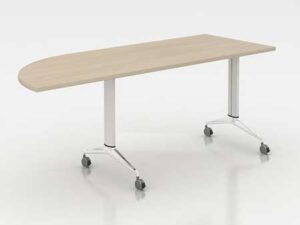 Seatle / Table rabattable sur roulettes arrondie à gauche L190 x P70 cm