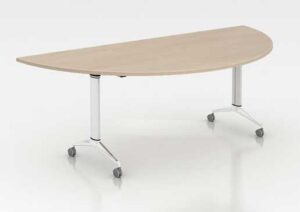 Seatle / Table rabattable sur roulettes semi-circulaire L180 x P90 cm
