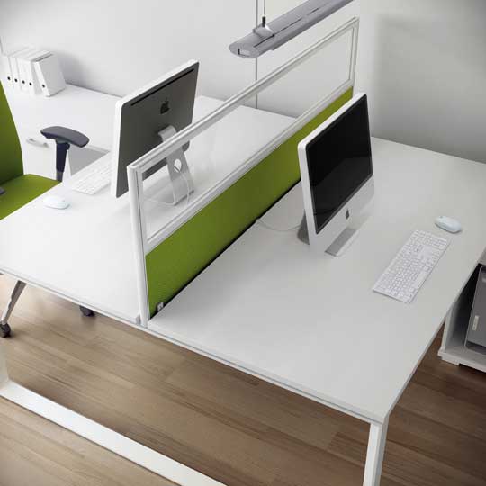 Bureaubench / Bureau double avec crédence et séparation MBEco (ref. 15575i)