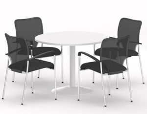 Meetingtime / Table ronde Ø 116 cm mélaminé Blanc