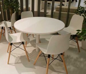 Meetingtime / Table ronde Ø 116 cm stratifié Blanc