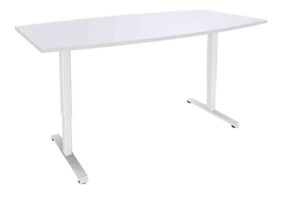 Nivo / Table de réunion électrique réglable en hauteur L200 cm Blanc perle