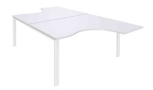 Aeris / Bureau compact double 160 cm Blanc perle
