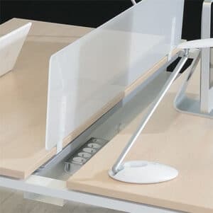 Ecran de séparation pour bureau double translucide L110 cm