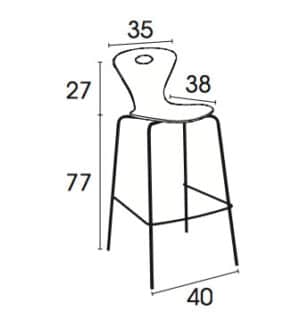 Tic / Tabouret haut Hêtre