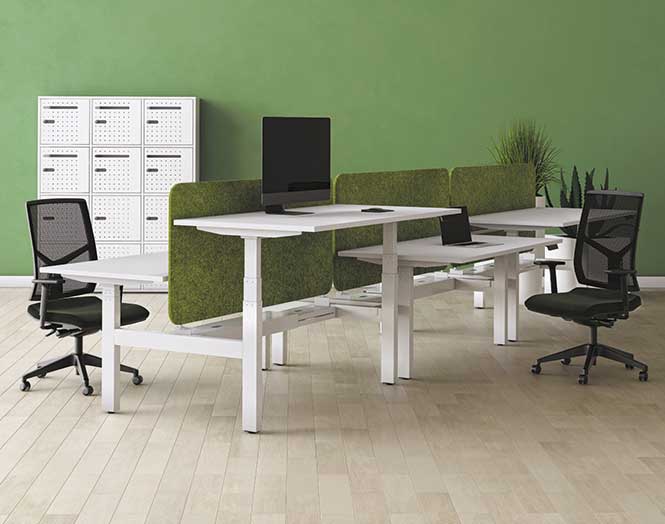Axel / Bureau double réglable en hauteur L160 cm
