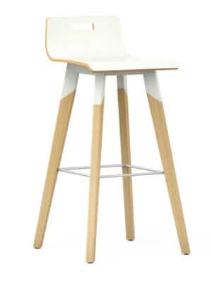 Evasion / Tabouret haut en bois Blanc