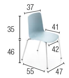 Gelati / Chaise visiteur quatre pieds Blanc