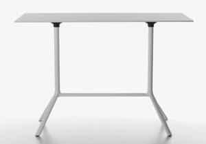 Miura / Table haute rectangulaire L160 x P80 cm rabattable Hpl Blanc
