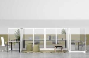 Kubick glass / Cloison de séparation en verre transparent H162 cm