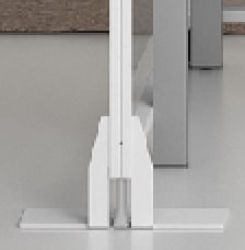 Kubick glass / Pied antibasculement pour cloison