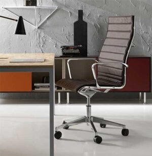 Season Slim / Fauteuil de direction dossier haut en cuir