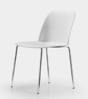 Deep PL / Chaise visiteur empilable 4 pieds chromés