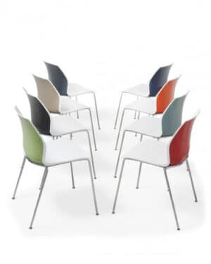 Kalea / Chaise visiteur 4 pieds bicolore
