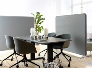 Domo / Cloison de séparation acoustique pied aluminium poli