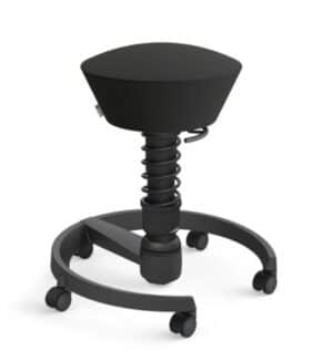 Aeris Swopper / Tabouret ergonomique à roulettes similicuir Noir
