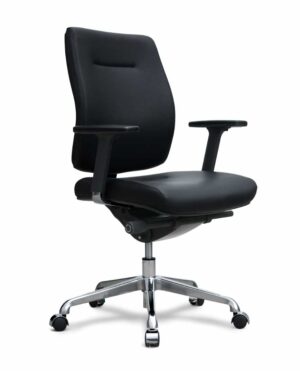 Creta / Fauteuil direction dossier moyen en cuir
