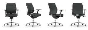 Creta / Fauteuil direction dossier moyen en cuir