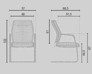 Creta / Fauteuil visiteur en cuir