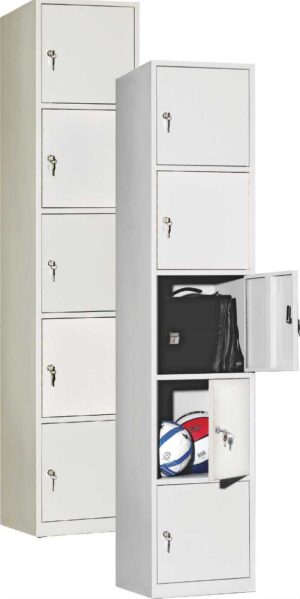 Gamma 4 / 1 Colonne 5 casiers de rangement H195 cm Gris clair