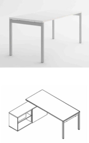 Ogi Y / Bureau avec desserte