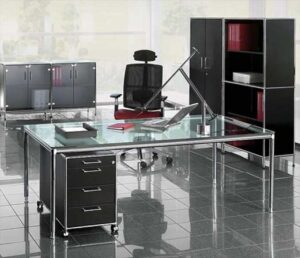 S-Desk Bosse / Bureau en verre