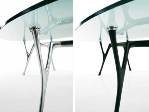 Pegaso Caimi / Table ovale en verre