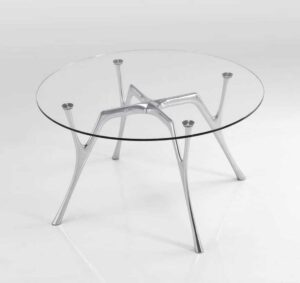 Pegaso Caimi / Table ronde en verre