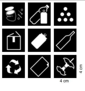 Lot de 6 étiquettes adhésives pour poubelle de tri sélectif