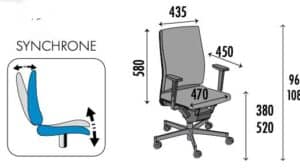 MEA 370 / Fauteuil de bureau tapissé