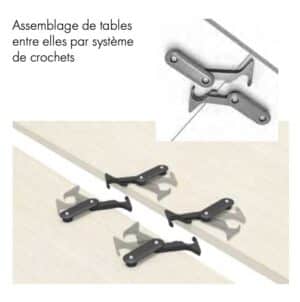 New espace / Kit 4 crochets pour liaison plateaux