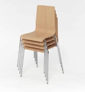 Horus / Chaise visiteur en bois empilable