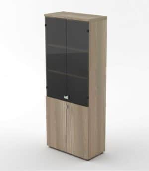 Legodesk / Armoire haute portes semi-vitrées