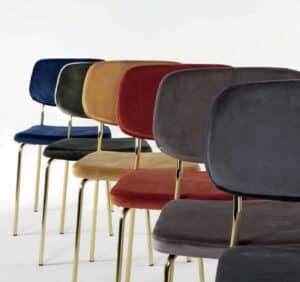Ginger / Chaise visiteur tapissée en velours