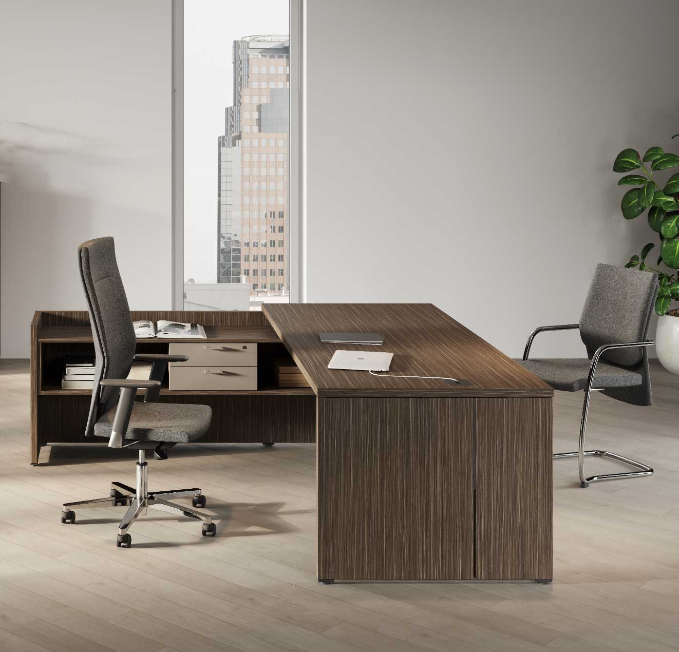 88062_2 - MonBureauDesign Delta / Bureau de direction avec meuble de rangement Las Mobili (ref. 88062i)